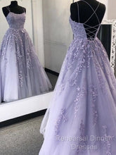 Purple Tulle Lace Long Semi Formal Prom Dress Formal Dress